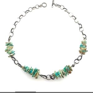 Rustic Turquoise & Oxydized Silver Women's Necklace